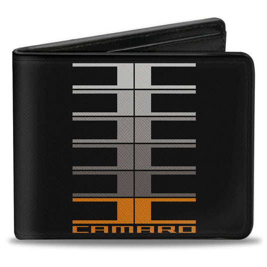 Bi-Fold Wallet - Camaro Performance 01 CAMARO w Large C Black Gray Orange