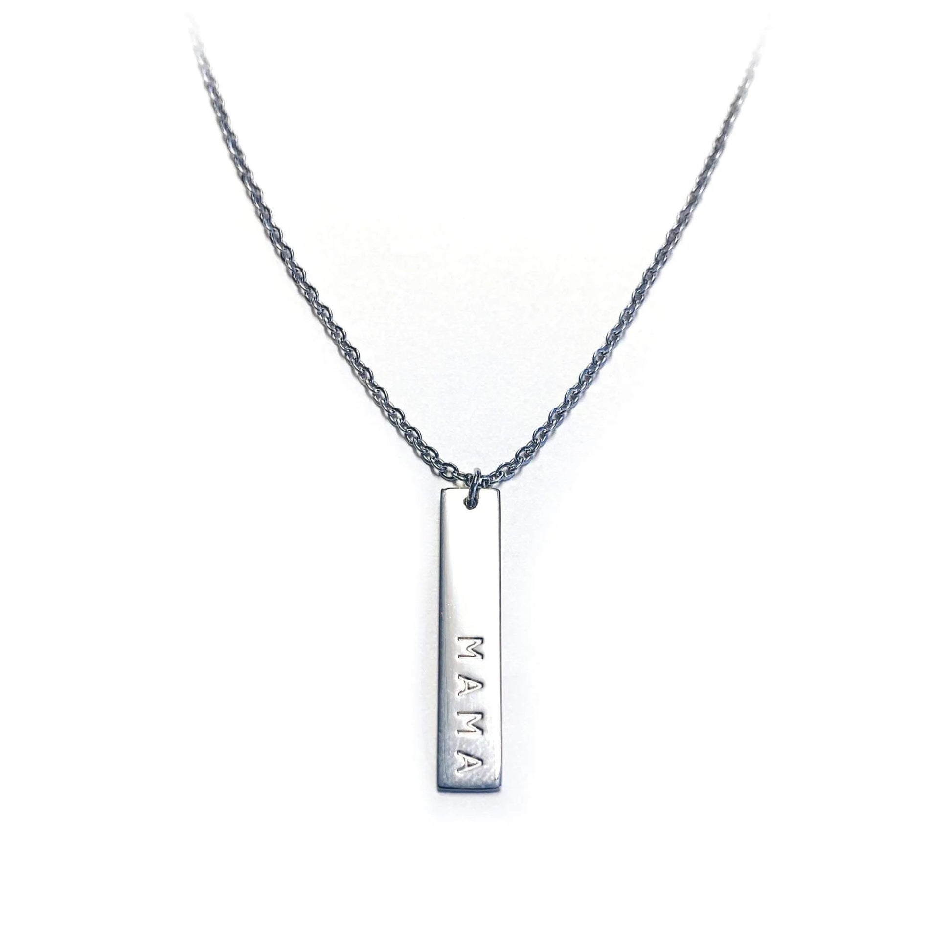 Mama Bar Necklace in Silver