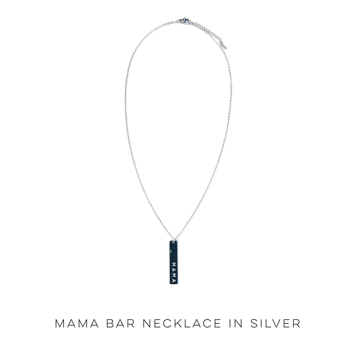 Mama Bar Necklace in Silver