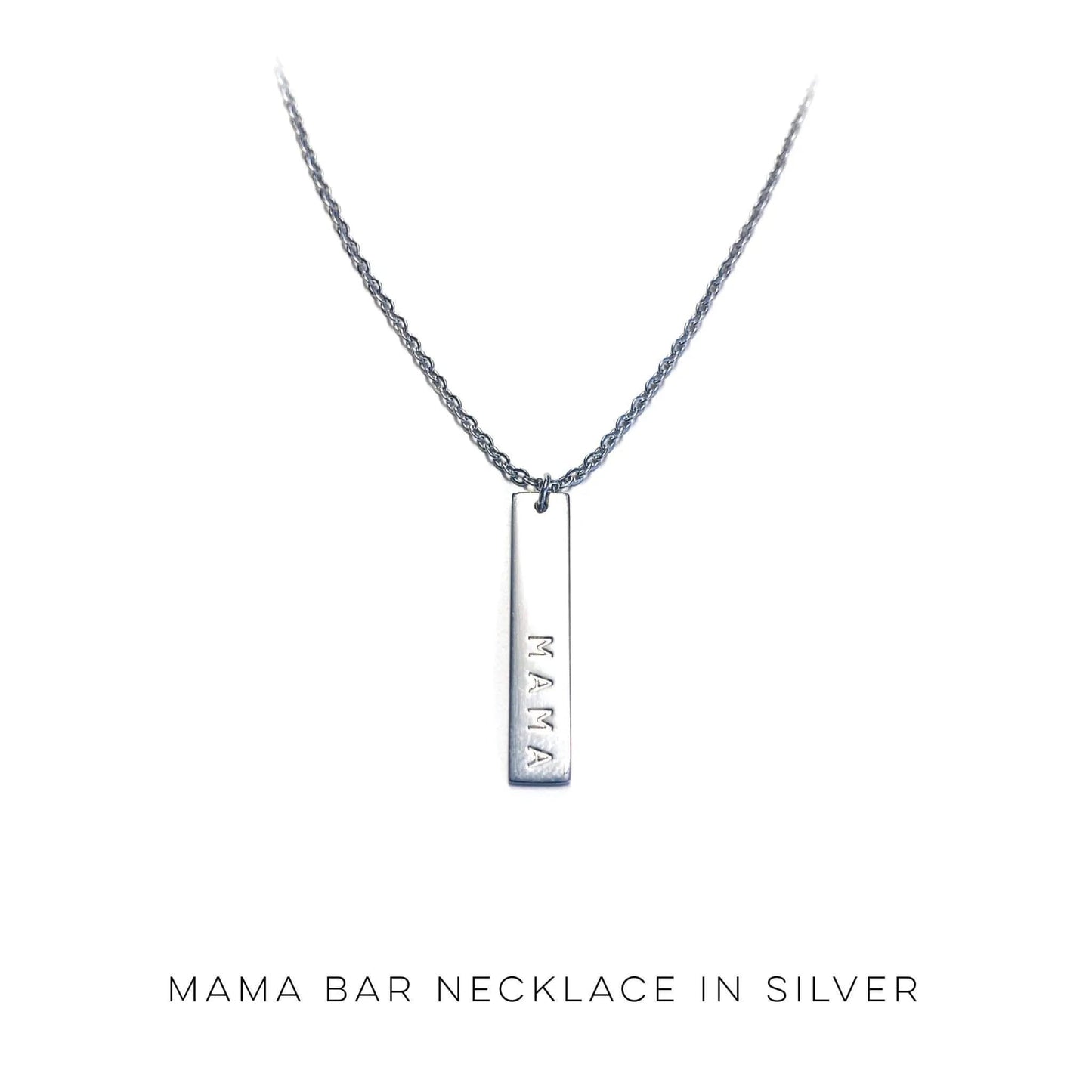 Mama Bar Necklace in Silver