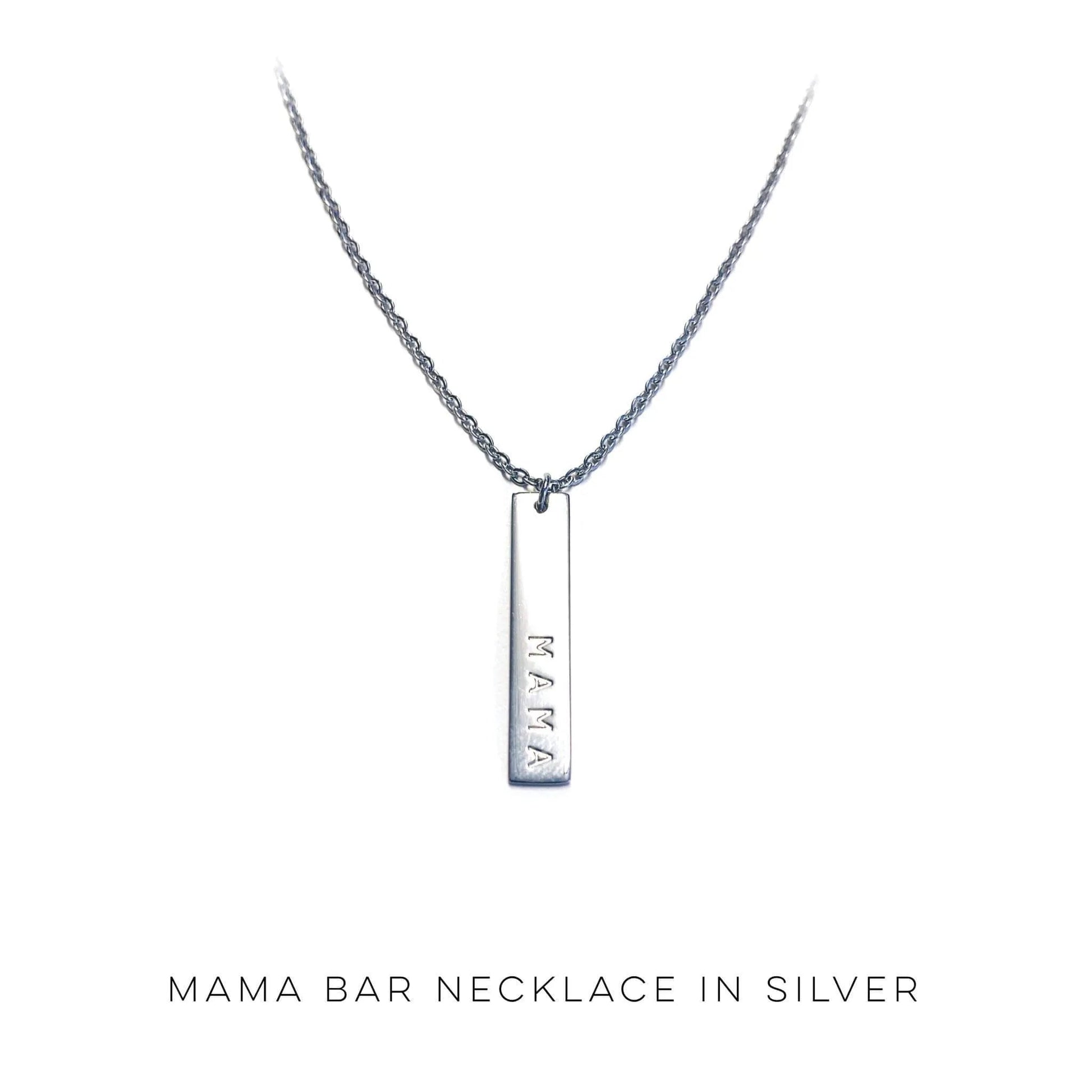 Mama Bar Necklace in Silver