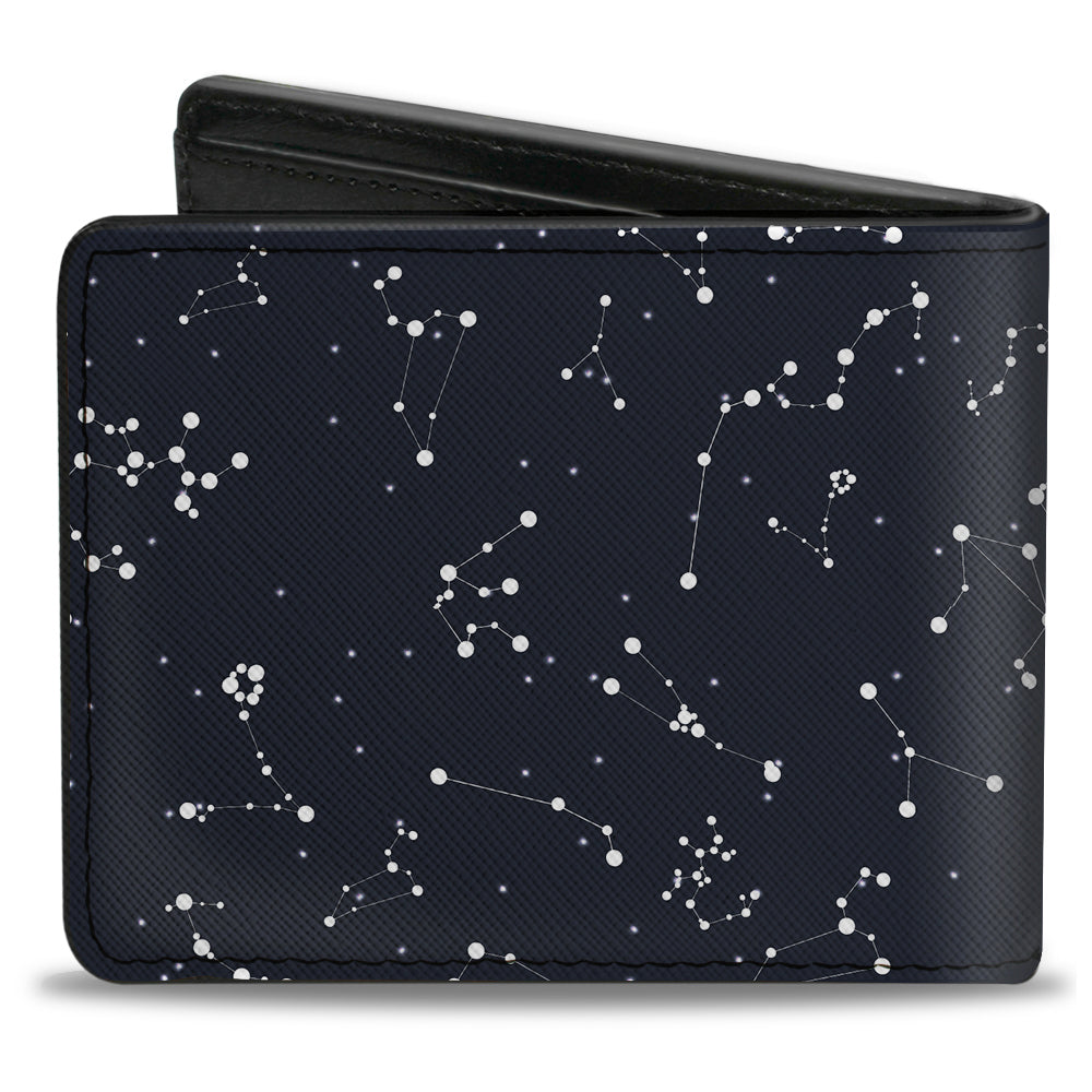 Bi-Fold Wallet - Zodiac Cancer Symbol Constellations Black White