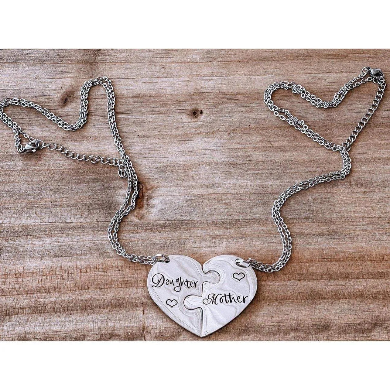 Mother & Daughter Heart Necklaces