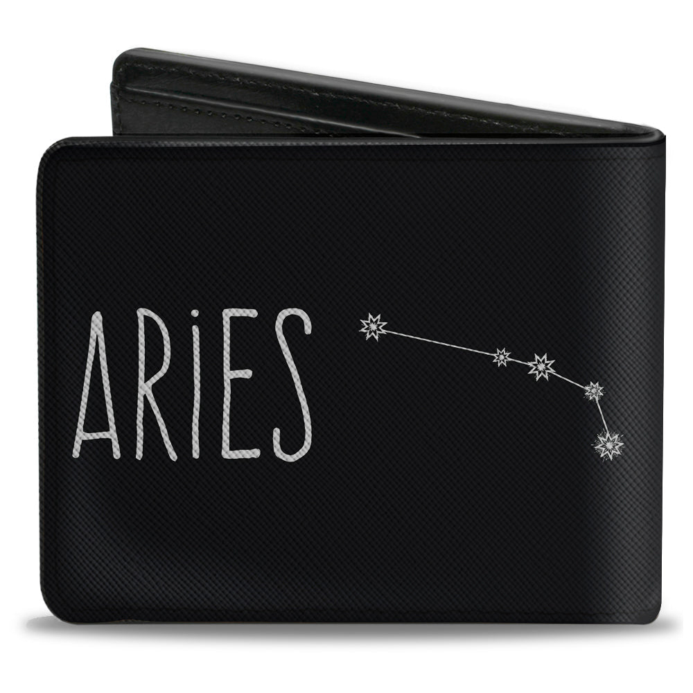 Bi-Fold Wallet - Zodiac ARIES Constellation Black White