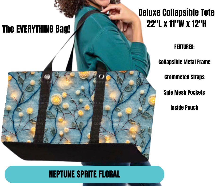 Preorder! Closes 11/18. ETA Feb. Neptune Sprite Floral Collapsible Tote