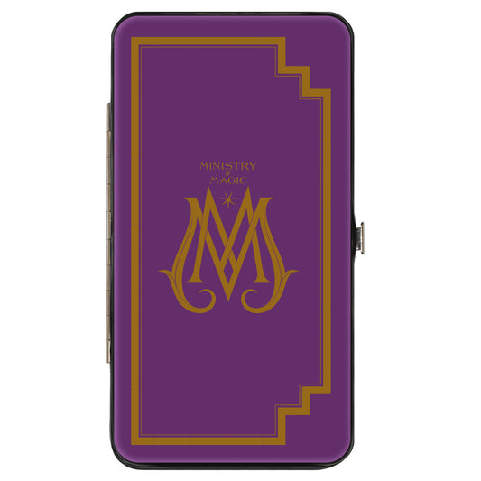 Hinged Wallet - Fantastic Beasts The Crimes of Grindelwald MINISTRY OF MAGIC Icon + VISITOR Pass Purple Gold Multi Color