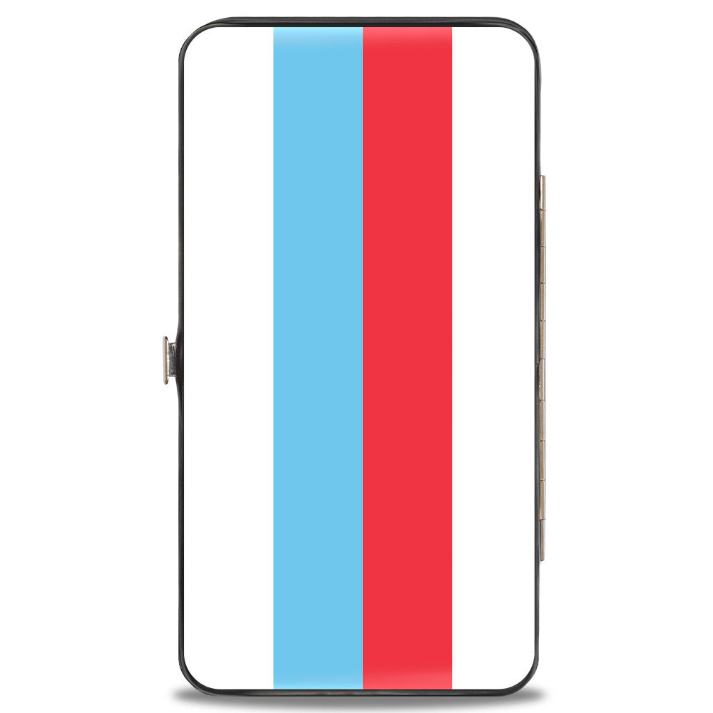 Hinged Wallet - Mocking SpongeBob Pose Stripe White Blue Red White