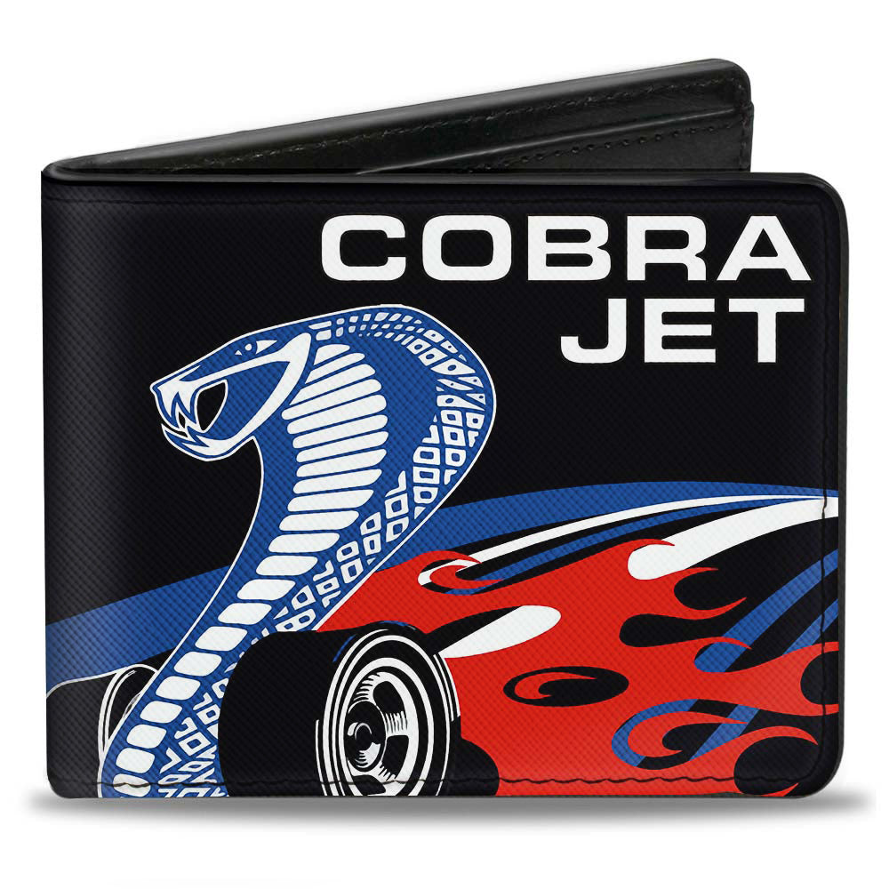 Bi-Fold Wallet - COBRA JET Logo + FORD Oval Black Blue White Red