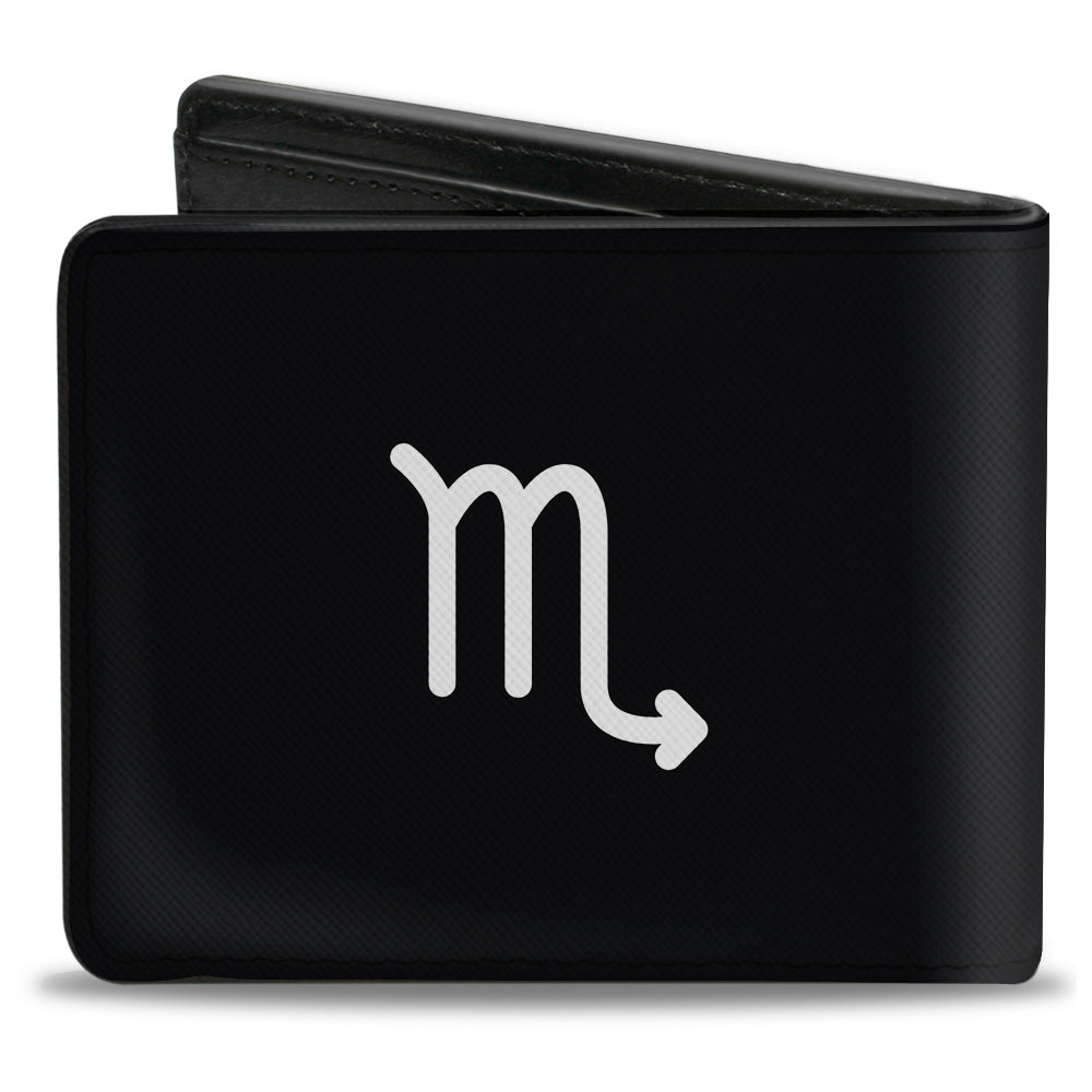 Bi-Fold Wallet - Zodiac SCORPIO Symbol Black White