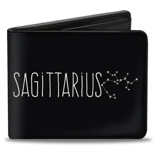 Bi-Fold Wallet - Zodiac SAGITTARIUS Constellation Black White