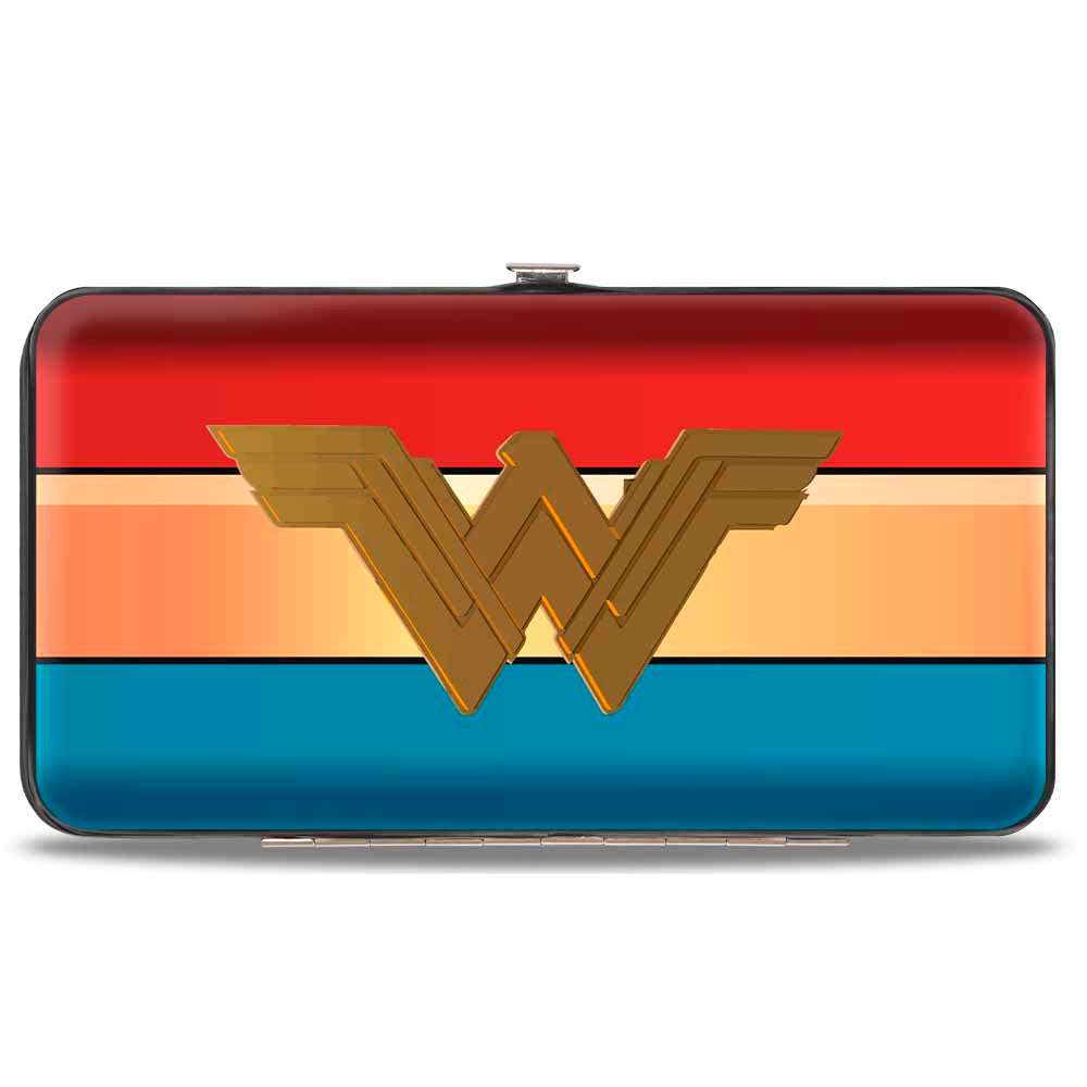 Hinged Wallet - Wonder Woman 2017 Icon Stripe Red Golds Blue