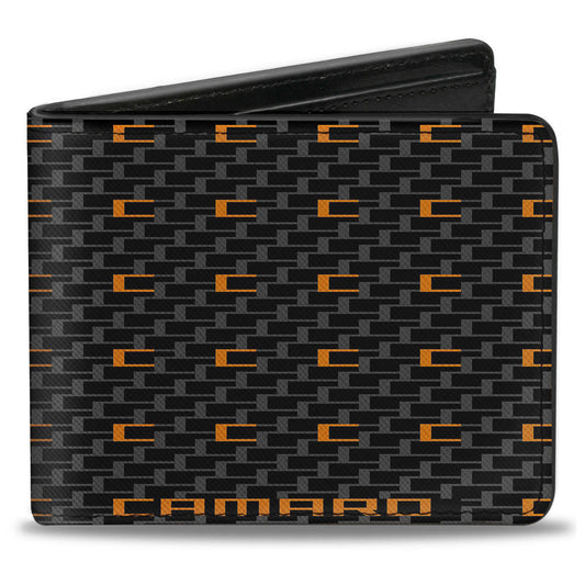 Bi-Fold Wallet - Camaro Performance 02 CAMARO w Mini C Black Gray Orange