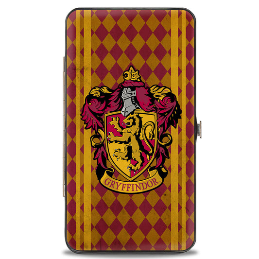 Hinged Wallet - GRYFFINDOR Crest Stripes Diamonds Red Golds