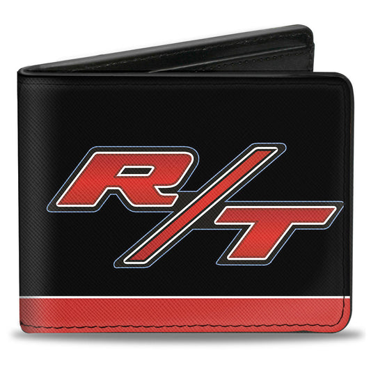 Bi-Fold Wallet - Dodge Challenger R T Emblem Stripe Black Blue White Red