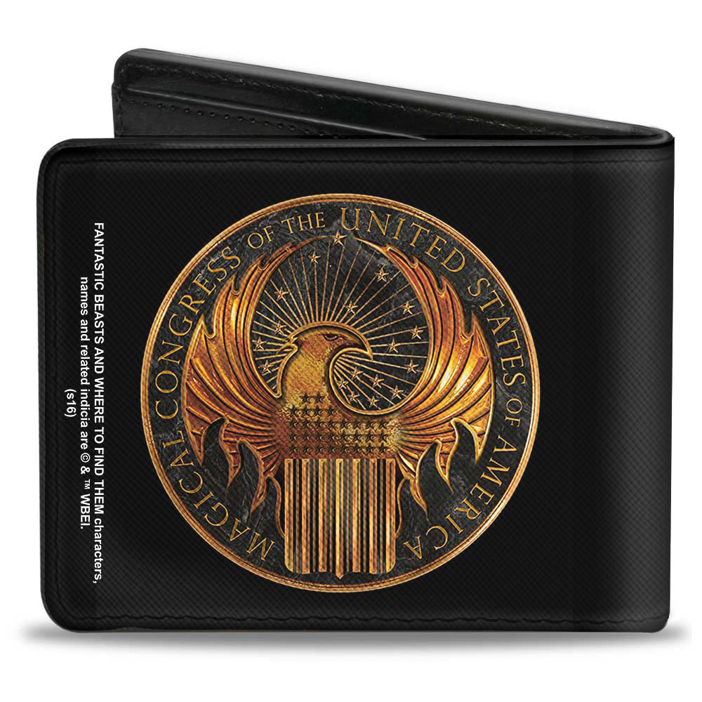 Bi-Fold Wallet - Fantastic Beasts and Where to Find Them MACUSA Seal Black Golds