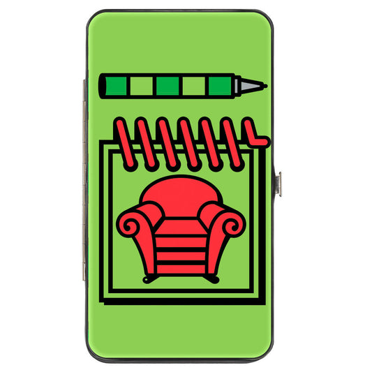 Hinged Wallet - Blue's Clues Steve's Handy Dandy Notebook Thinking Chair + Stripes Paw Greens Red Blue