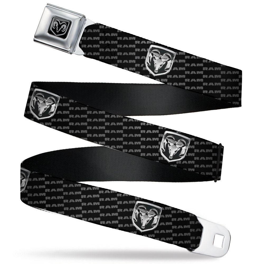 Ram Seatbelt Belt - Ram REPEAT w/Text Webbing