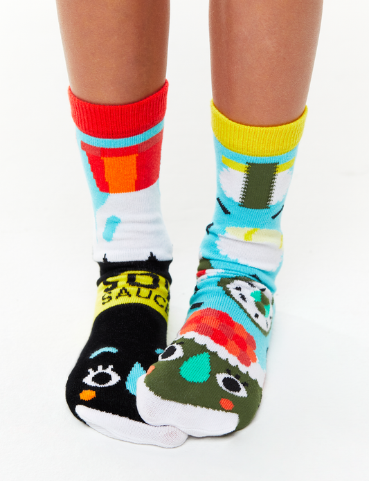 KIDS SUSHI & SOY SAUCE NO SLIP SOCKS