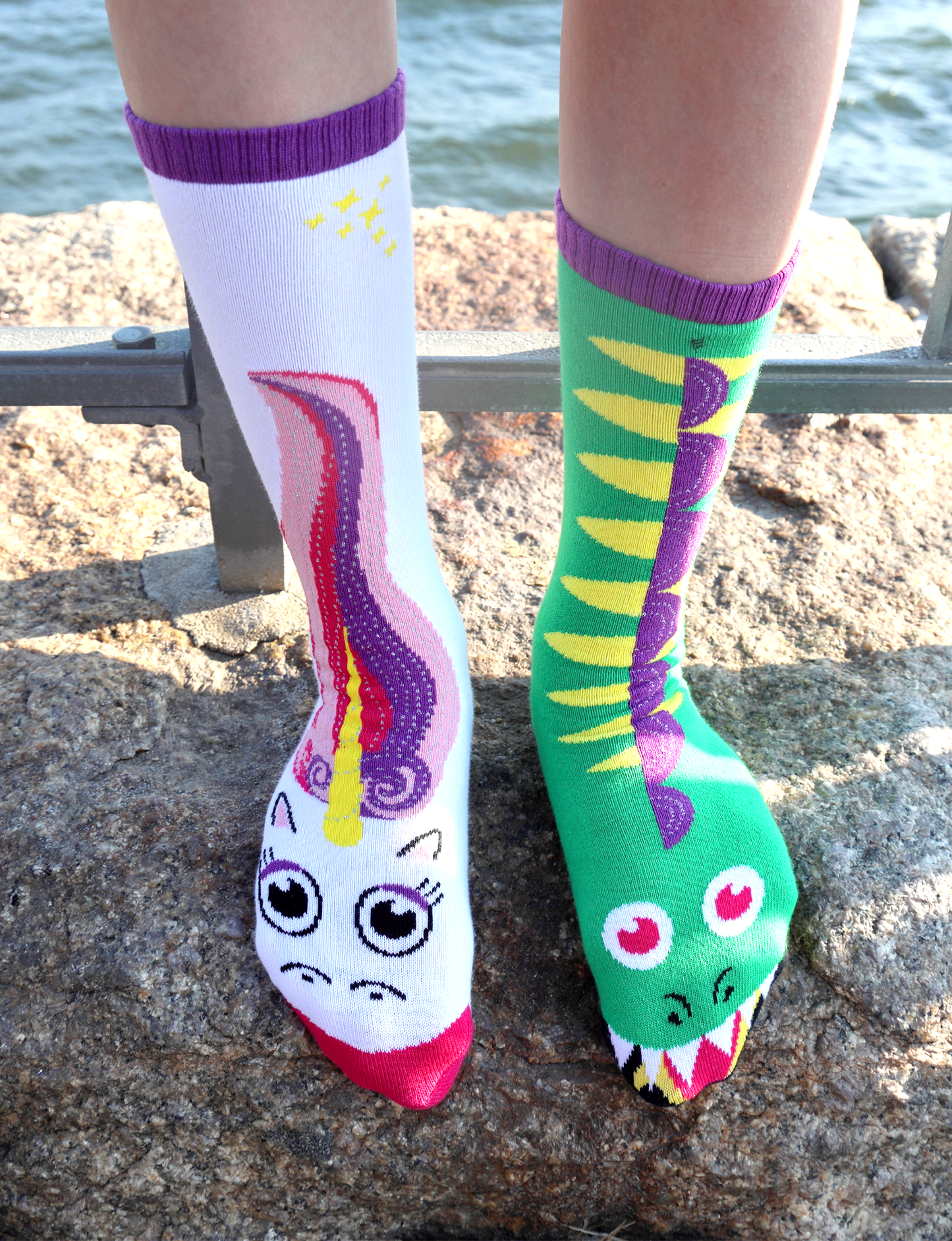 ADULT DRAGON & UNICORN SOCKS