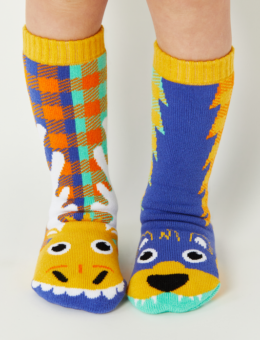 KIDS MOOSE & BEAR NO SLIP SOCKS