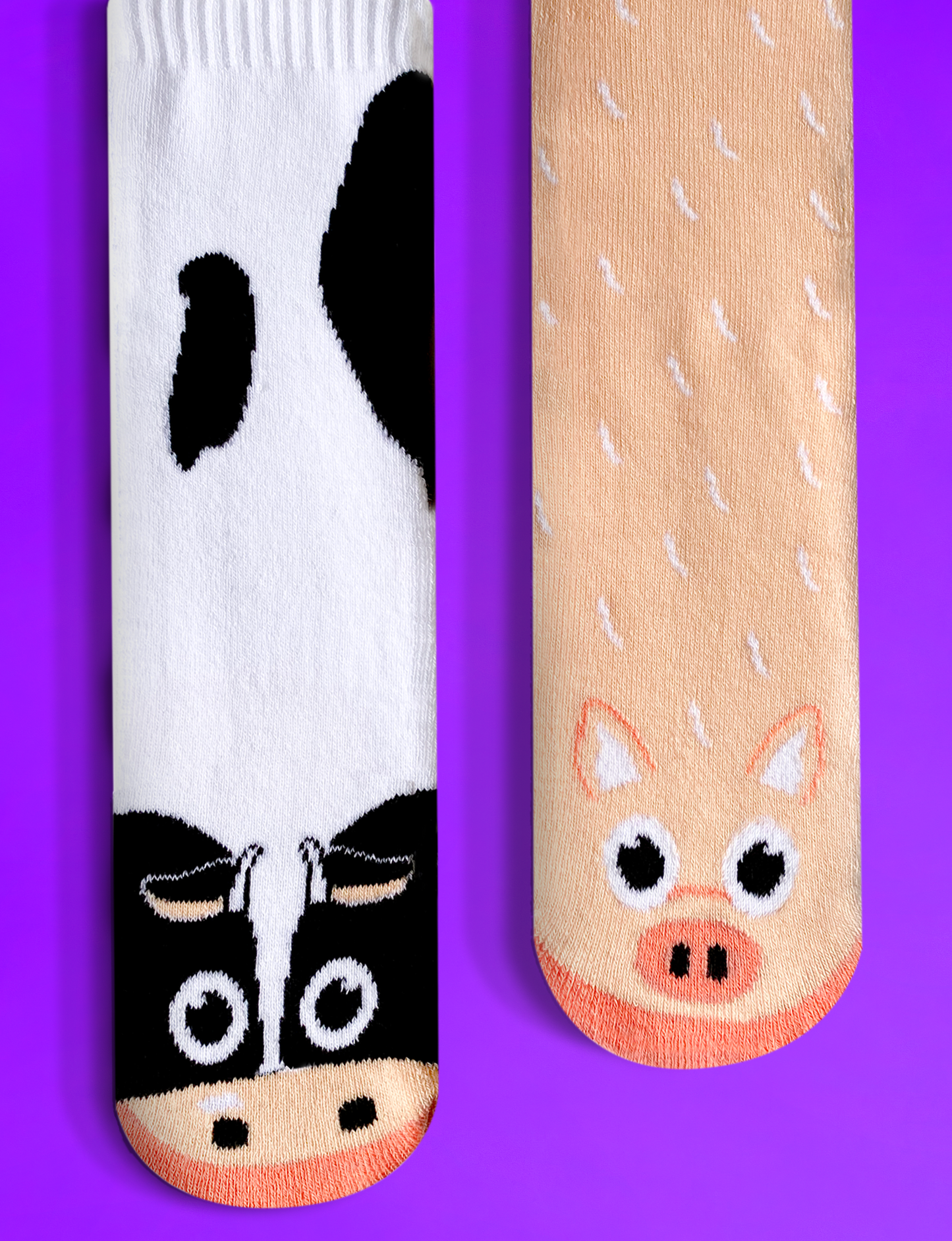 KIDS COW & PIG NO SLIP SOCKS