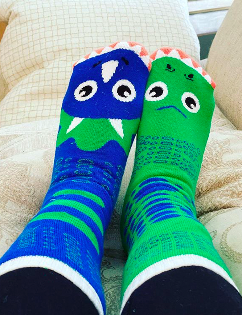 ADULT T-REX & TRICERATOPS SOCKS