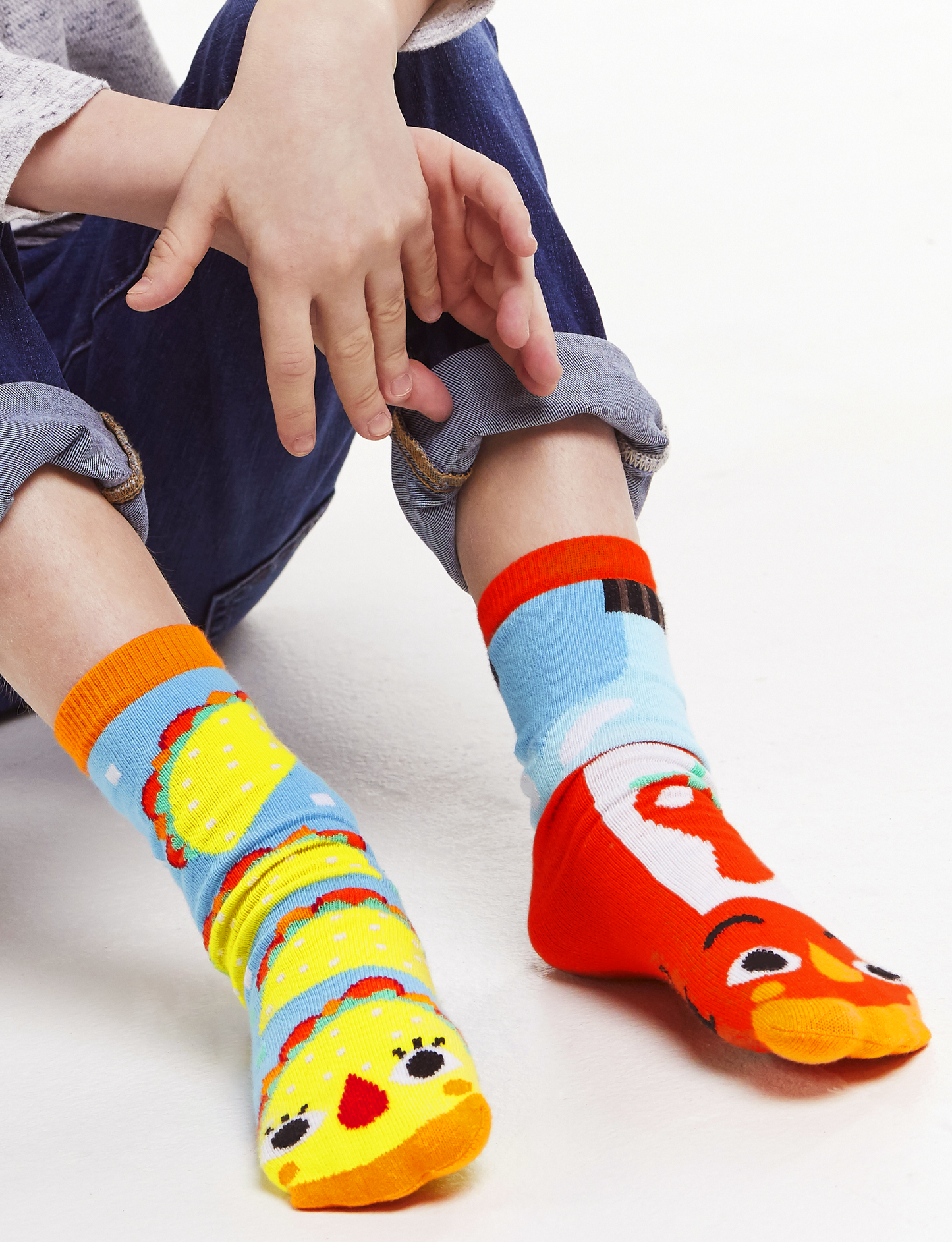 (ALMOST GONE!) KIDS TACO & HOT SAUCE NO SLIP SOCKS