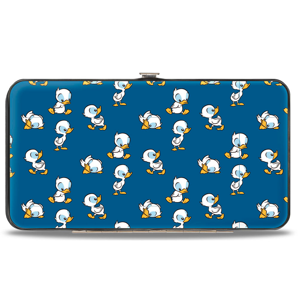 Hinged Wallet - Lilo & Stitch Duckling Poses Scattered Blue