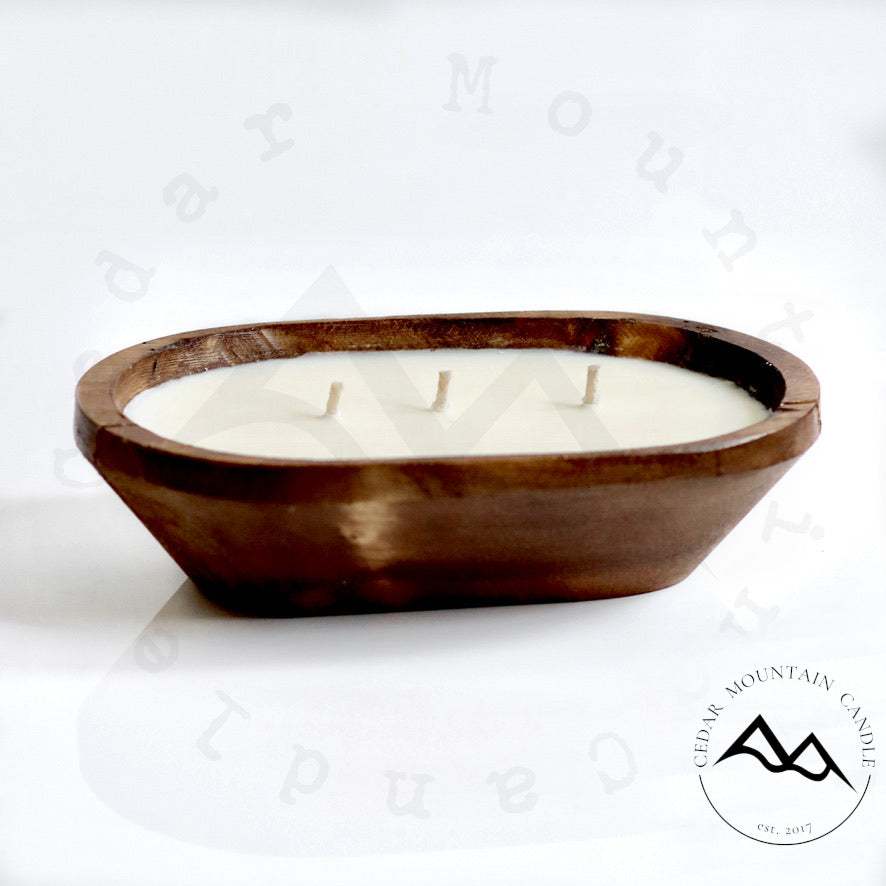 3 Wick Natural Wood Dough Bowl - Choose Your Scent