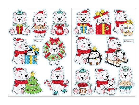 Polar Bear Christmas Stickers