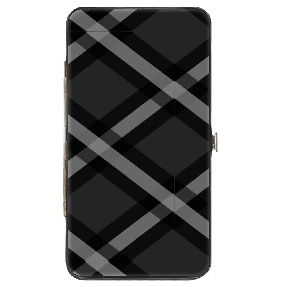 Hinged Wallet - Buffalo Plaid X Charcoal Black Gray