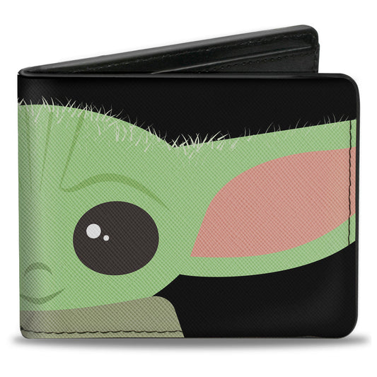 Bi-Fold Wallet - Star Wars The Child Chibi Face CLOSE-UP Black