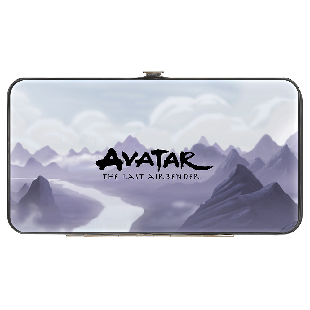 Hinged Wallet - Avatar the Last Airbender Appa Carrying 4-Character Group Scene Over Mountains + Logo Grays Black