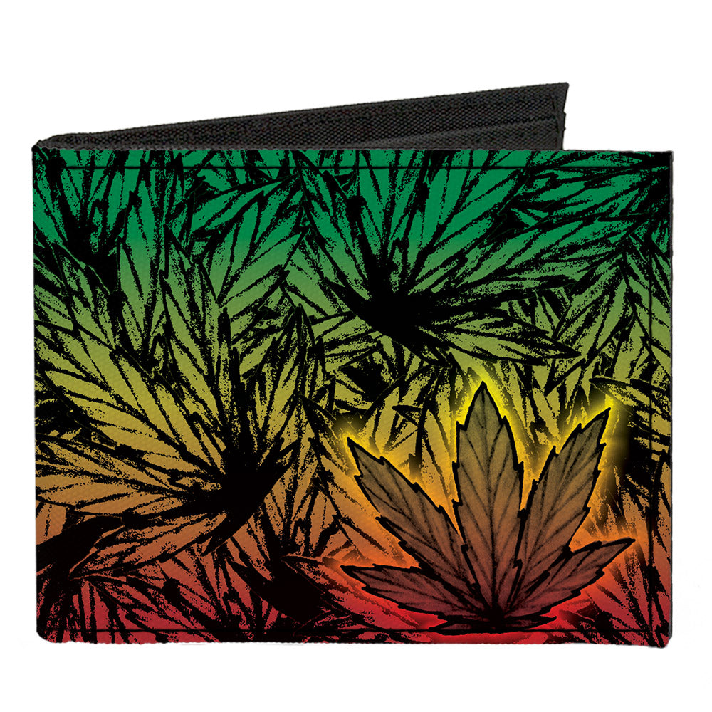 Canvas Bi-Fold Wallet - Marijuana Haze Rasta Rasta