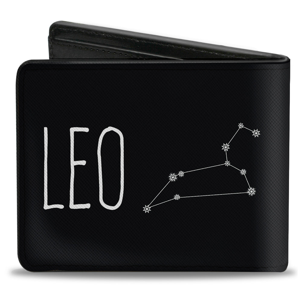 Bi-Fold Wallet - Zodiac LEO Constellation Black White