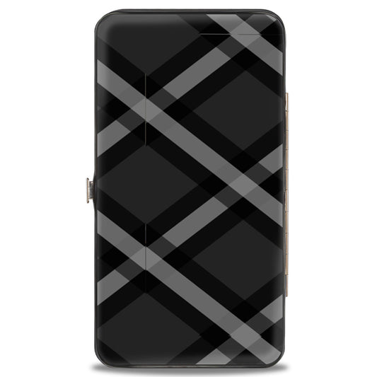 Hinged Wallet - Buffalo Plaid X Charcoal Black Gray