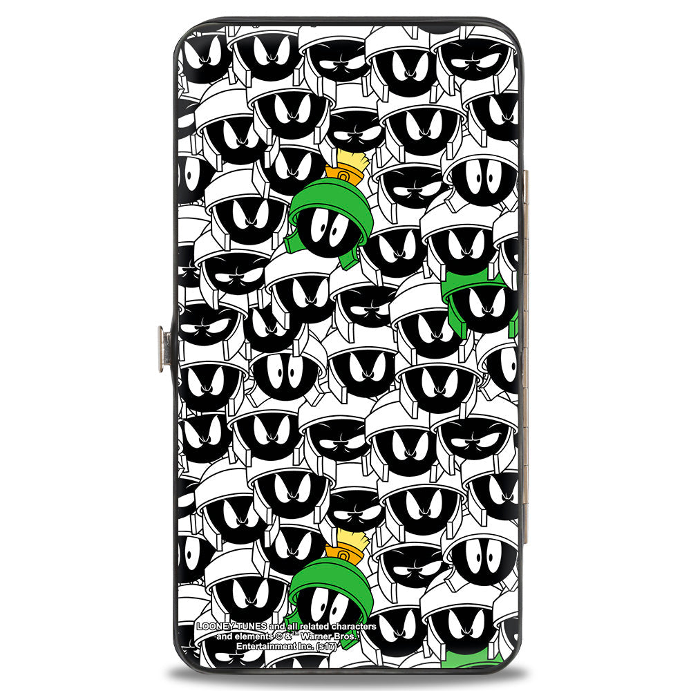 Hinged Wallet - Marvin the Martian Ray Gun Pose Expressions Stacked PORTRAIT White Black Multi Color