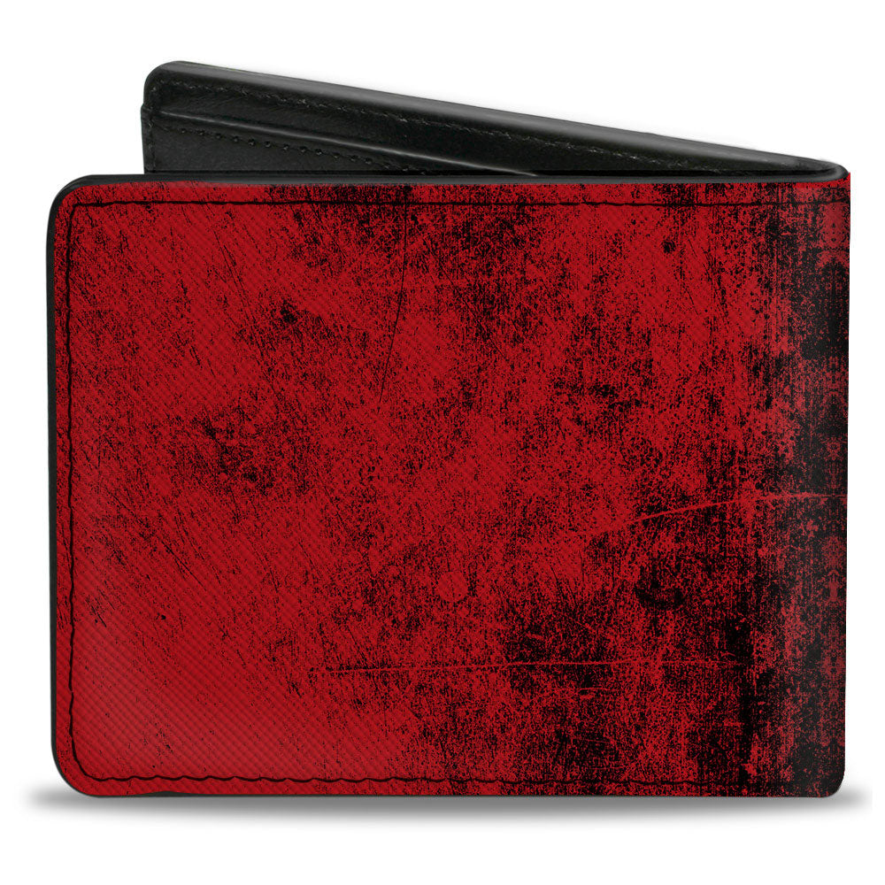 Bi-Fold Wallet - The Nightmare Before Christmas Jack Skellington Sandy Claws Pose Bats Reds Oranges