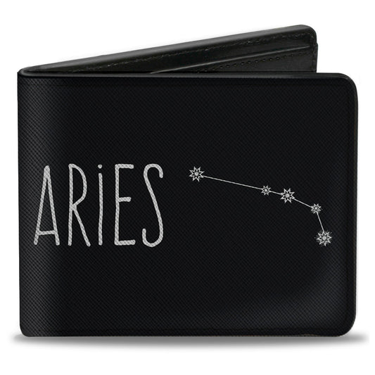 Bi-Fold Wallet - Zodiac ARIES Constellation Black White