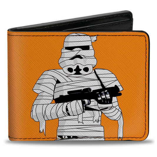 Bi-Fold Wallet - Star Wars Halloween Stormtrooper Mummy Pose + Logo Orange