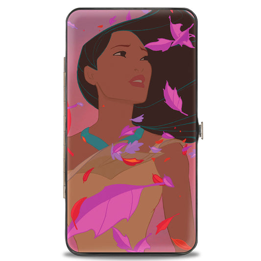 Hinged Wallet - Pocahontas Colors of the Wind Pose Leaves Pinks