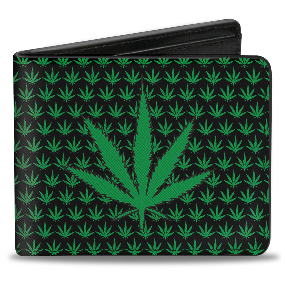 Bi-Fold Wallet - Marijuana Garden Black Green