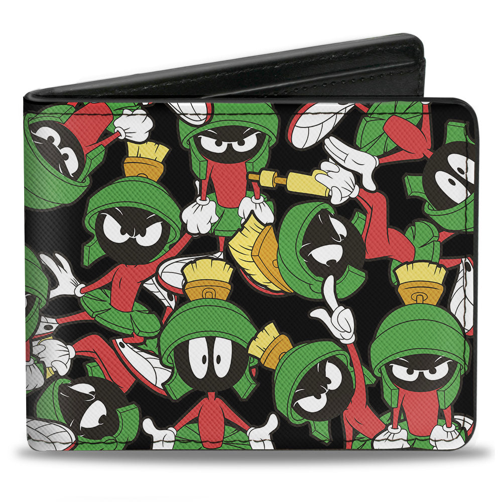 Bi-Fold Wallet - Marvin the Martian Poses Scattered Black