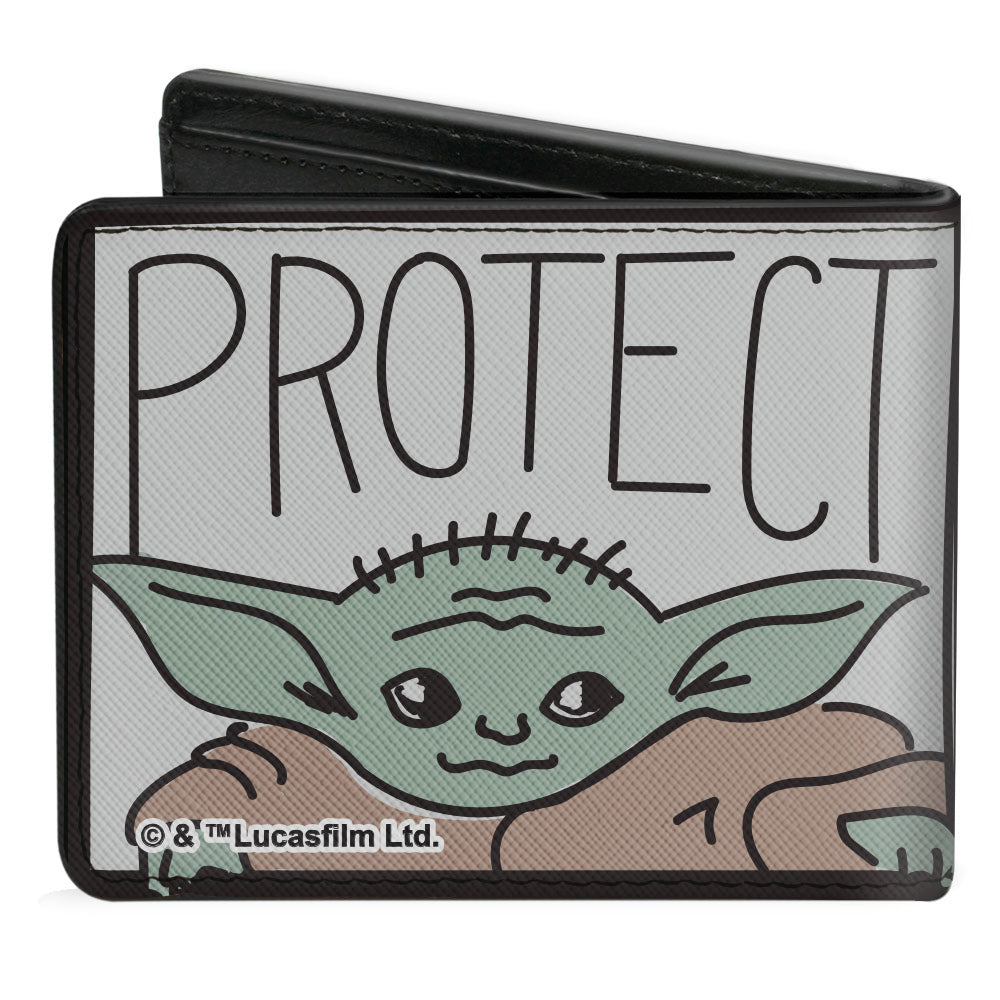 Bi-Fold Wallet - Star Wars The Child ATTACK PROTECT Blocks Black