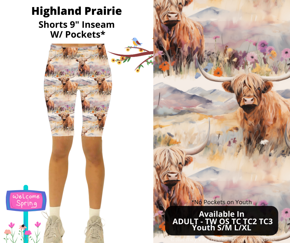 Preorder! Closes 1/27. ETA April. Highland Prairie 9" Inseam Shorts w/wo Pockets