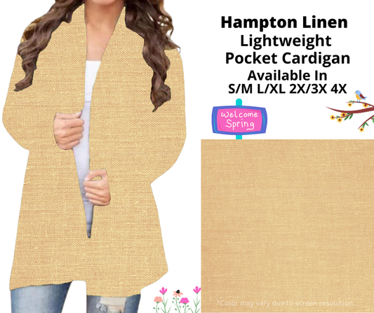 Preorder! Closes 1/13. ETA April. Hampton Linen Pocket Cardigan