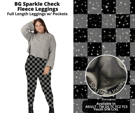 Preorder! Closes 10/17. ETA Dec. BG Sparkle Check Fleece Leggings