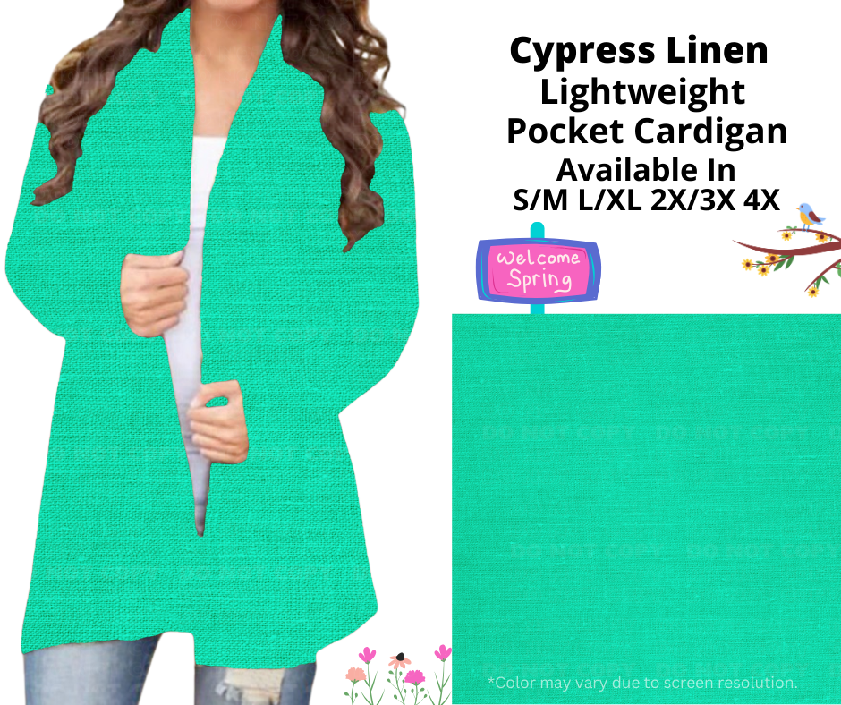 Preorder! Closes 1/13. ETA April. Cypress Linen Pocket Cardigan