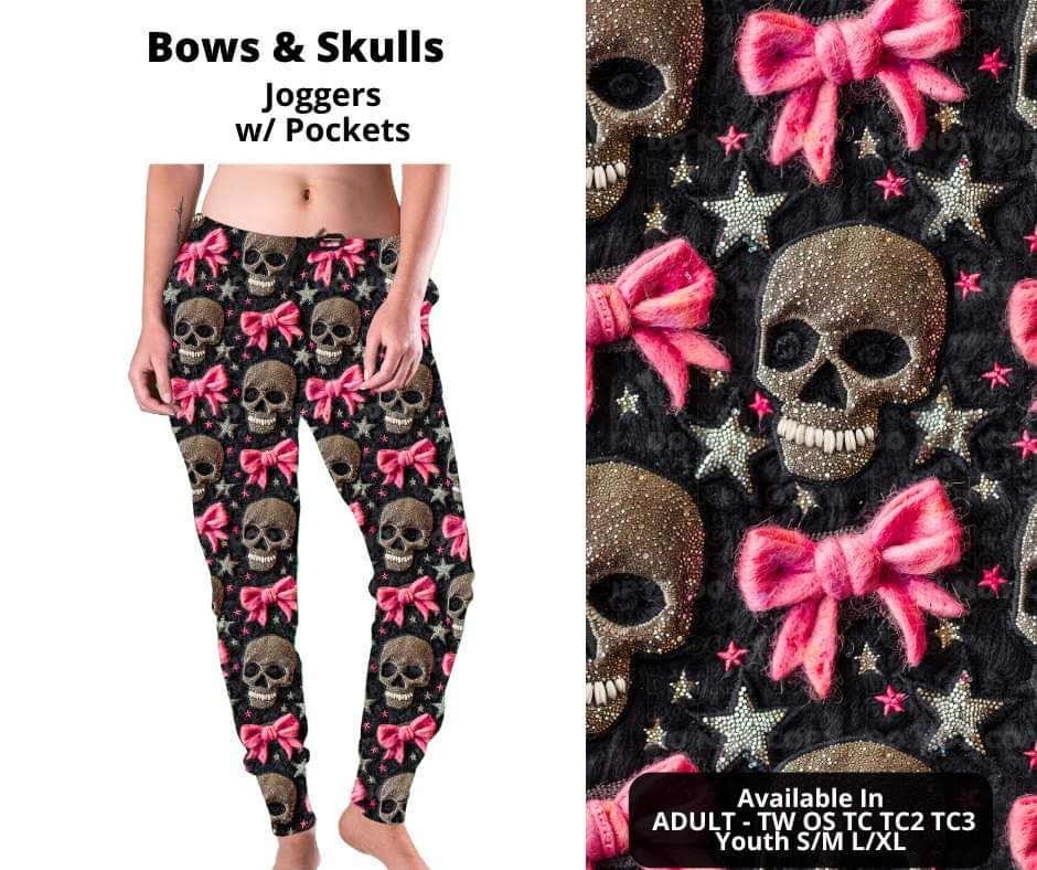 Preorder! Closes 10/24. ETA Dec. Bows & Skulls Joggers