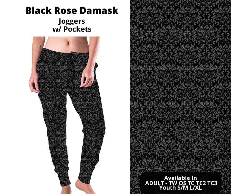 Preorder! Closes 10/17. ETA Dec. Black Rose Damask Joggers